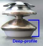 Deep profile snap on cap glide